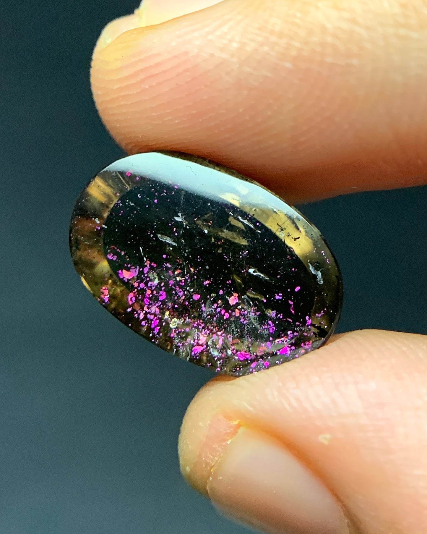 Natural Rare Pink Fire Quartz 6.20 Carat 16x10.7 MM Oval Shape Covellite Quartz Gemstone from Brazil 