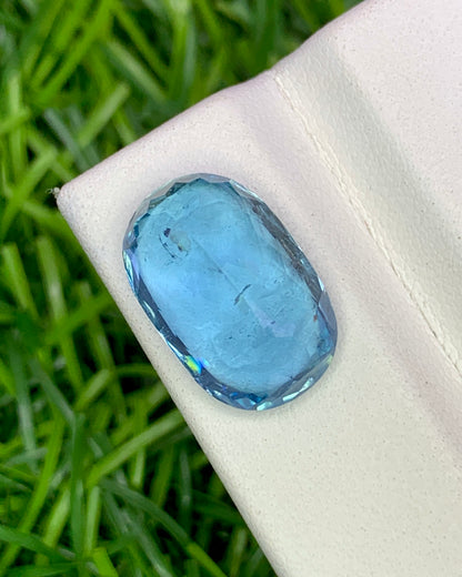 Natural Santa Maria Aquamarine 7.79 Carat 15.6x10.2 MM Oval Shape Faceted Gemstone