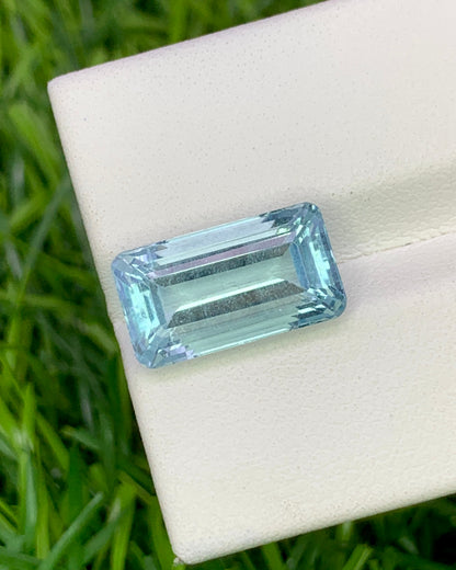 Natural Aquamarine 5.50 Carat 14.1x7.8 MM Octagon Shape Faceted Gemstone 