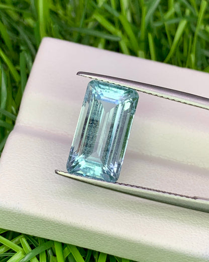 Natural Aquamarine 5.50 Carat 14.1x7.8 MM Octagon Shape Faceted Gemstone 