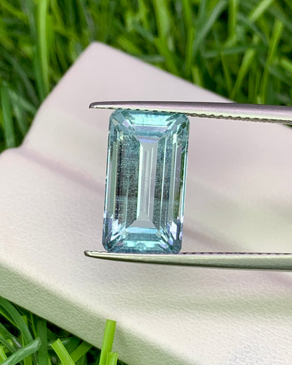 Natural Aquamarine 5.50 Carat 14.1x7.8 MM Octagon Shape Faceted Gemstone 