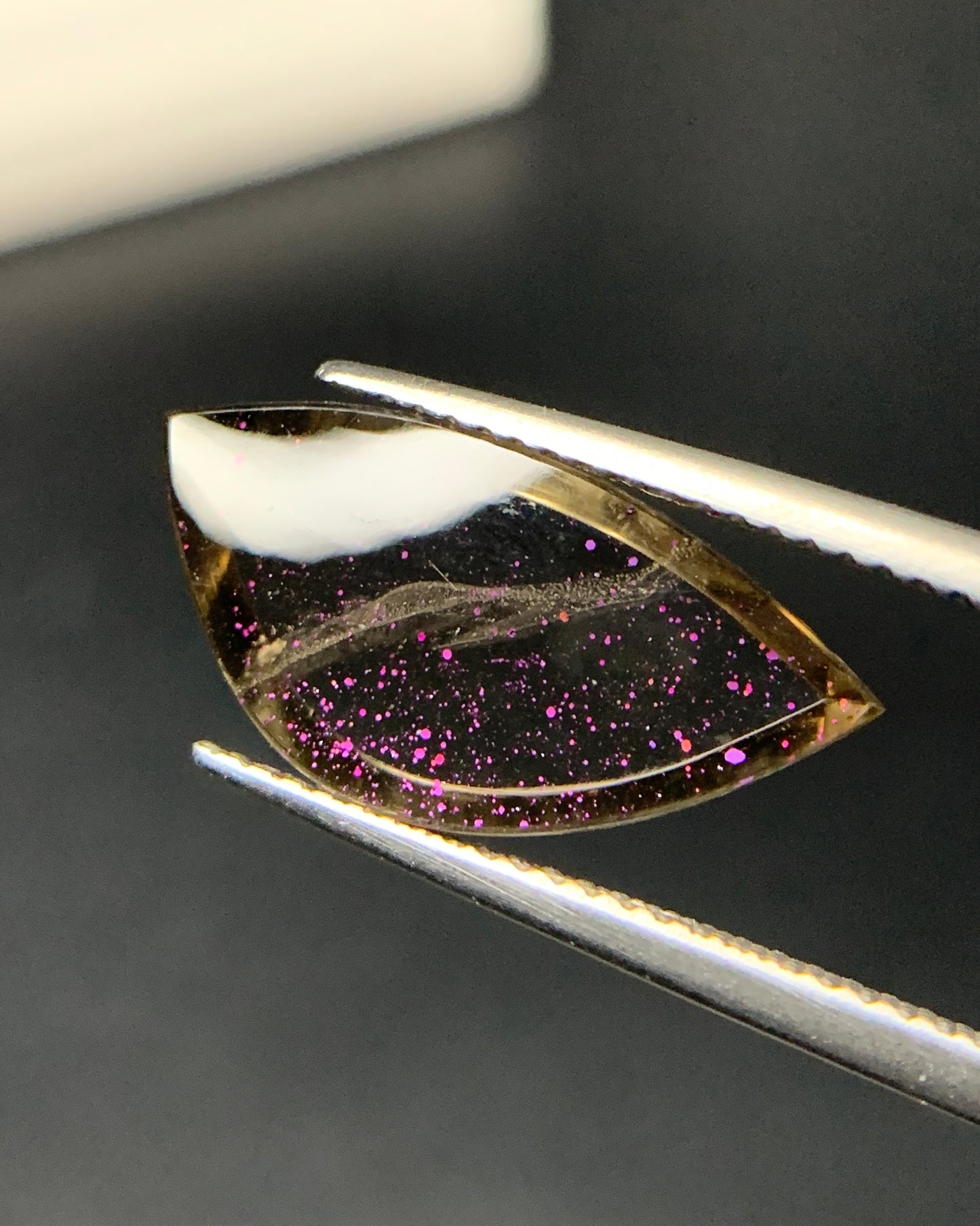 Natural Rare Pink Fire Quartz 4.85 Carat 18.6x9.4 MM Freeform Shape Covellite Quartz Gemstone from Brazil 
