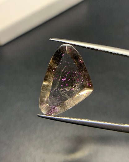 Natural Rare Pink Fire Quartz 8.73 Carat 18.2x12.7 MM Heart Shape Covellite Quartz Gemstone from Brazil