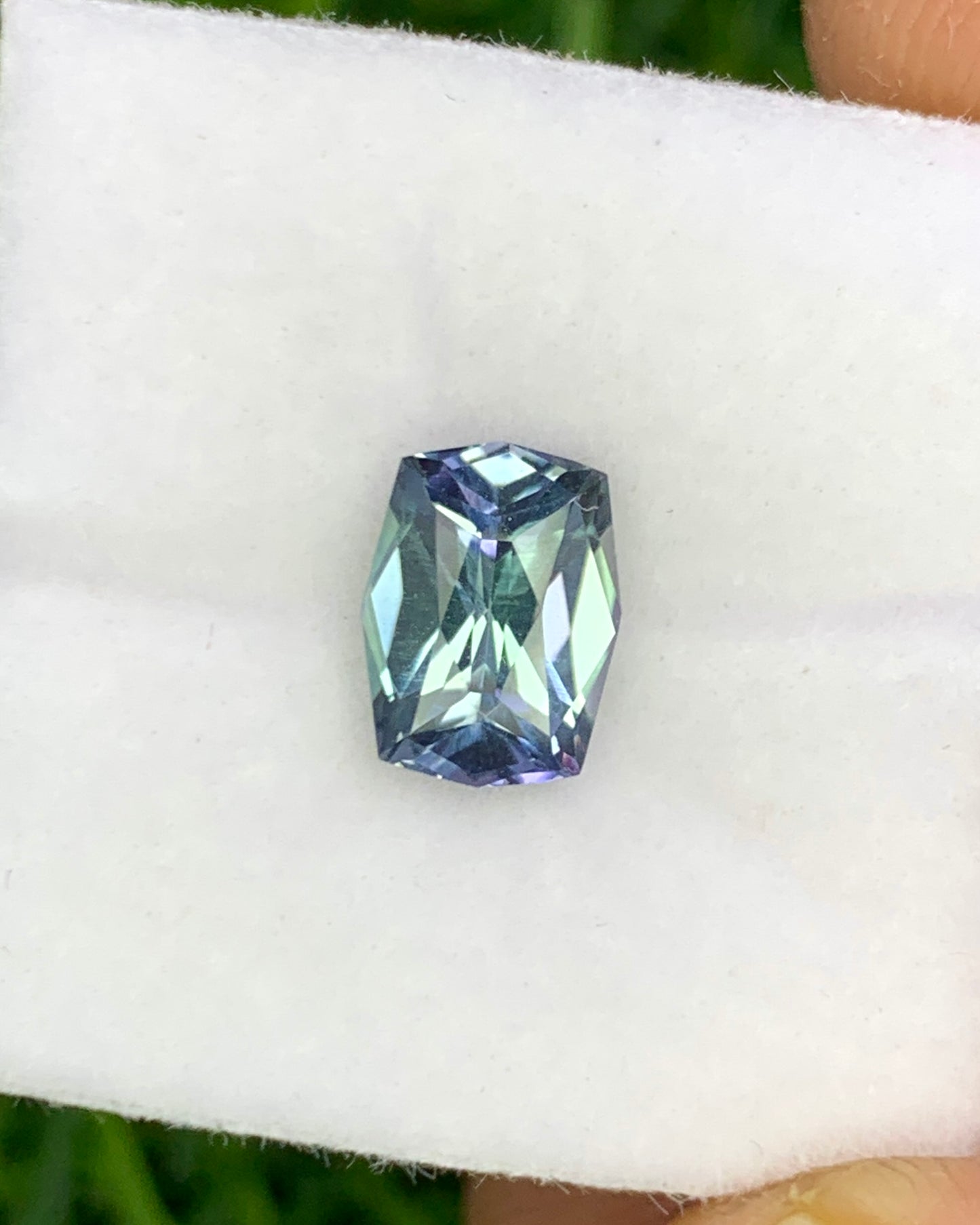 Natural Bi Color Tanzanite 1.25 Carat 7.8x5.9 MM Fancy Shape Faceted Gemstone