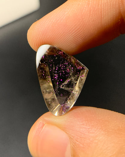 Natural Rare Pink Fire Quartz 8.73 Carat 18.2x12.7 MM Heart Shape Covellite Quartz Gemstone from Brazil