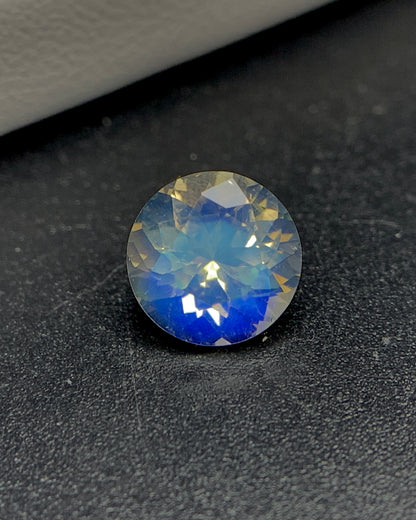 Natural Blue Fire Rainbow Moonstone 1.51 Carat 7.5x7.5 MM Round Shape Faceted Gemstone 