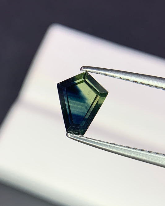 Natural Parti Sapphire 0.90 Carat 7.4x6 MM Fancy Shape Faceted Gemstone 