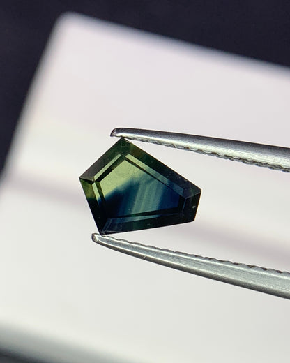 Natural Parti Sapphire 0.90 Carat 7.4x6 MM Fancy Shape Faceted Gemstone 