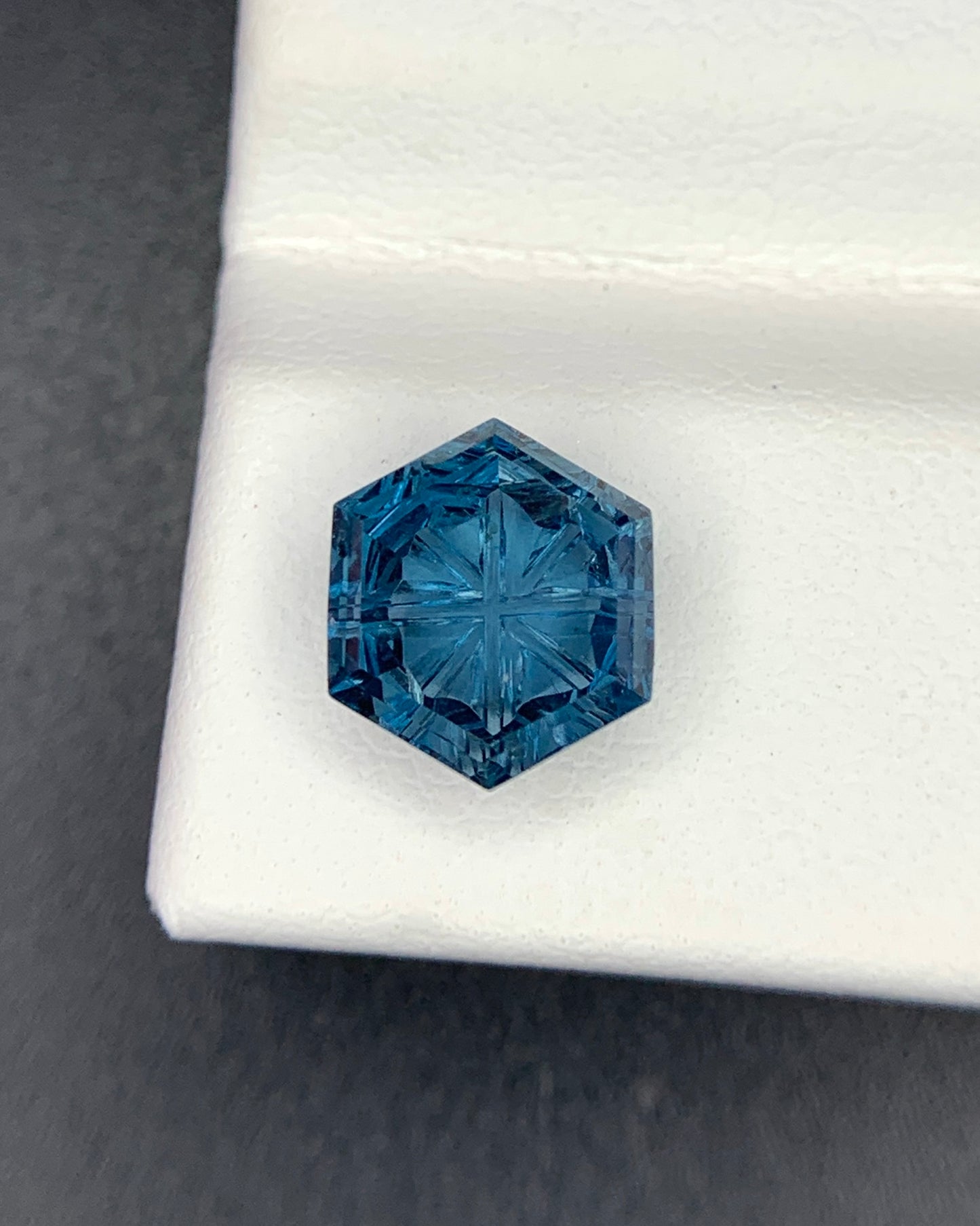 Natural London Blue Topaz 1.97 Carat 7.2x7.2 MM Hexagon Shape Starbrite Cut Faceted Gemstone 