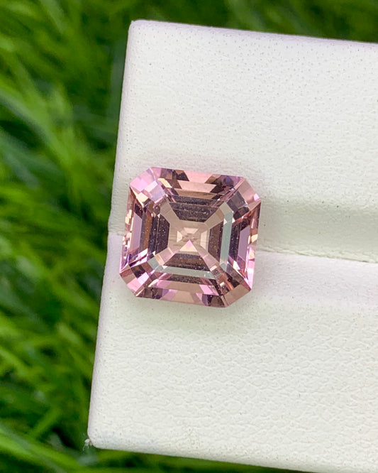 Natural Morganite 4.51 Carat 10x10 MM Asscher Cut Faceted Gemstone