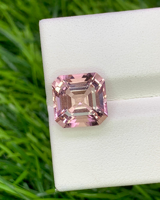 Natural Morganite 4.51 Carat 10x10 MM Asscher Cut Faceted Gemstone