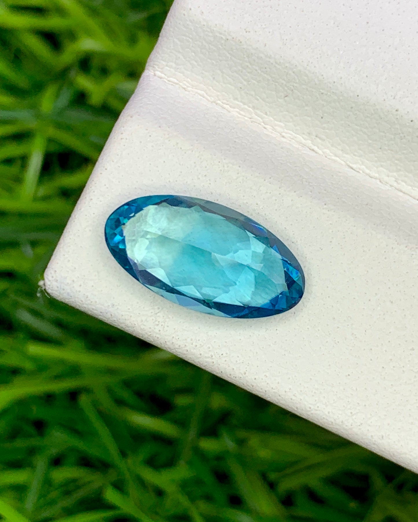Natural Cambodian Blue Zircon 4.31 Carat 13.5x7 MM Oval Shape Faceted Gemstone