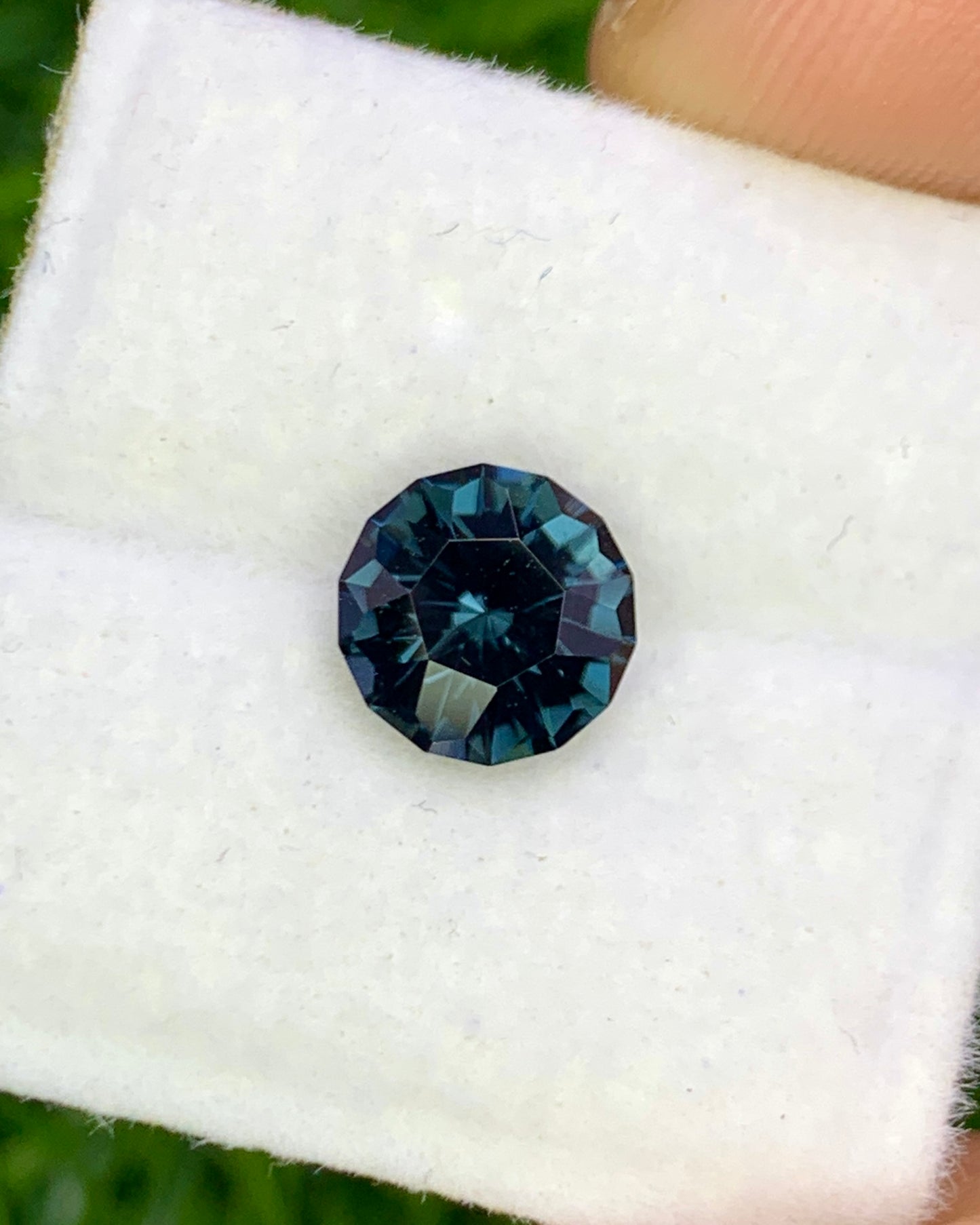 Natural Teal Spinel 1.18 Carat 7x7 MM Round Corner Cut Faceted Gemstone