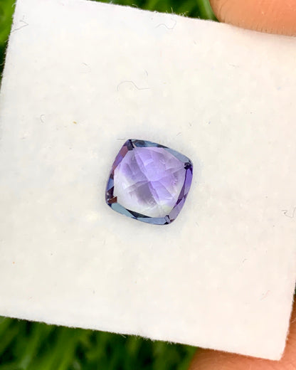 Natural Bi Color Tanzanite 1.25 Carat 6.5x6.5 MM Cushion Shape Faceted Gemstone