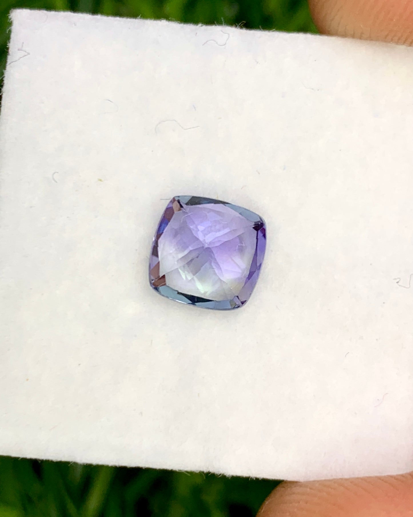 Natural Bi Color Tanzanite 1.25 Carat 6.5x6.5 MM Cushion Shape Faceted Gemstone