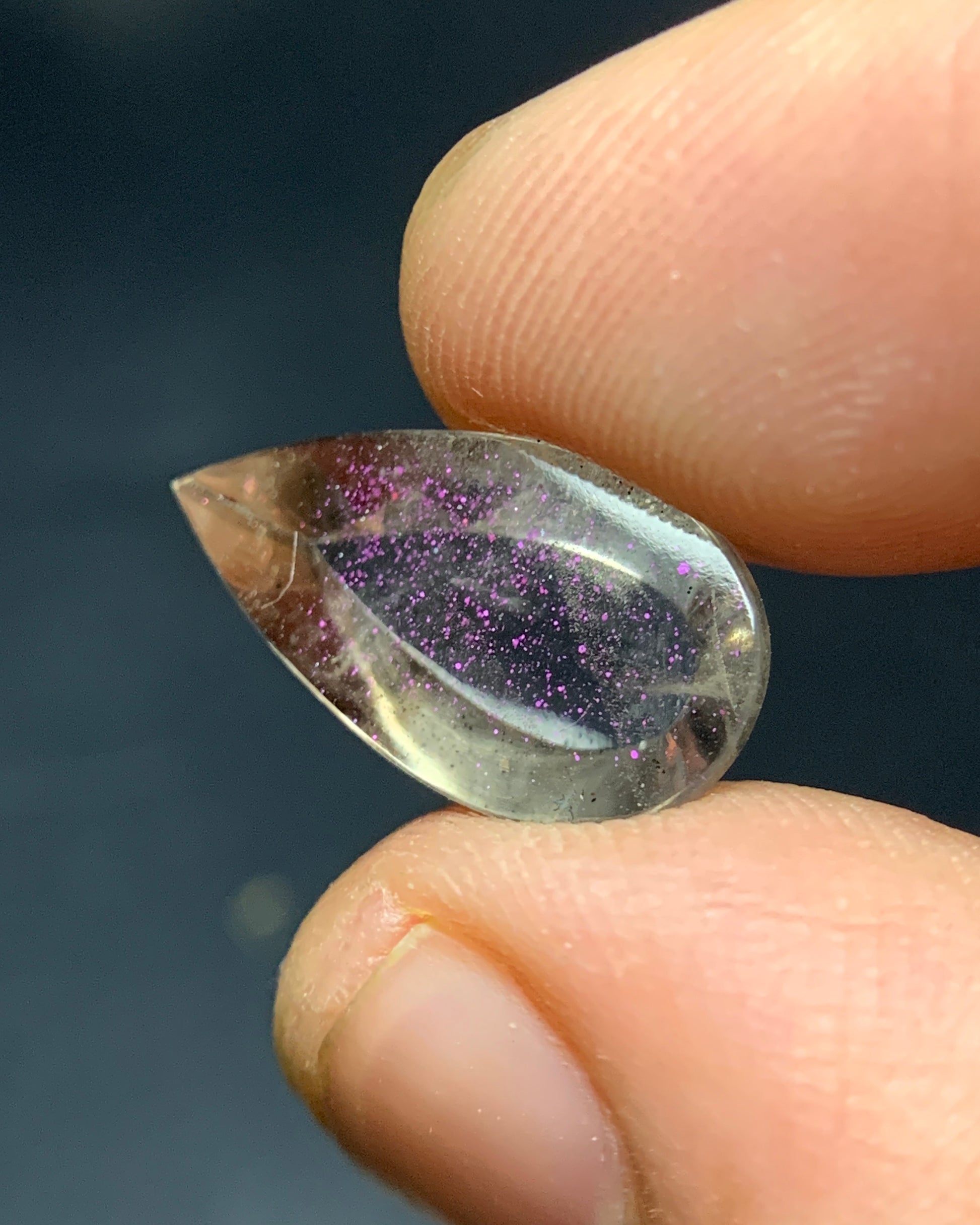 Natural Rare Pink Fire Quartz 4.70 Carat 19x16 MM Pear Shape Covellite Quartz Gemstone from Brazil 