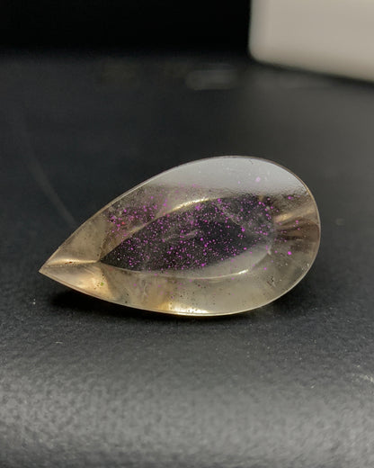 Natural Rare Pink Fire Quartz 4.70 Carat 19x16 MM Pear Shape Covellite Quartz Gemstone from Brazil 