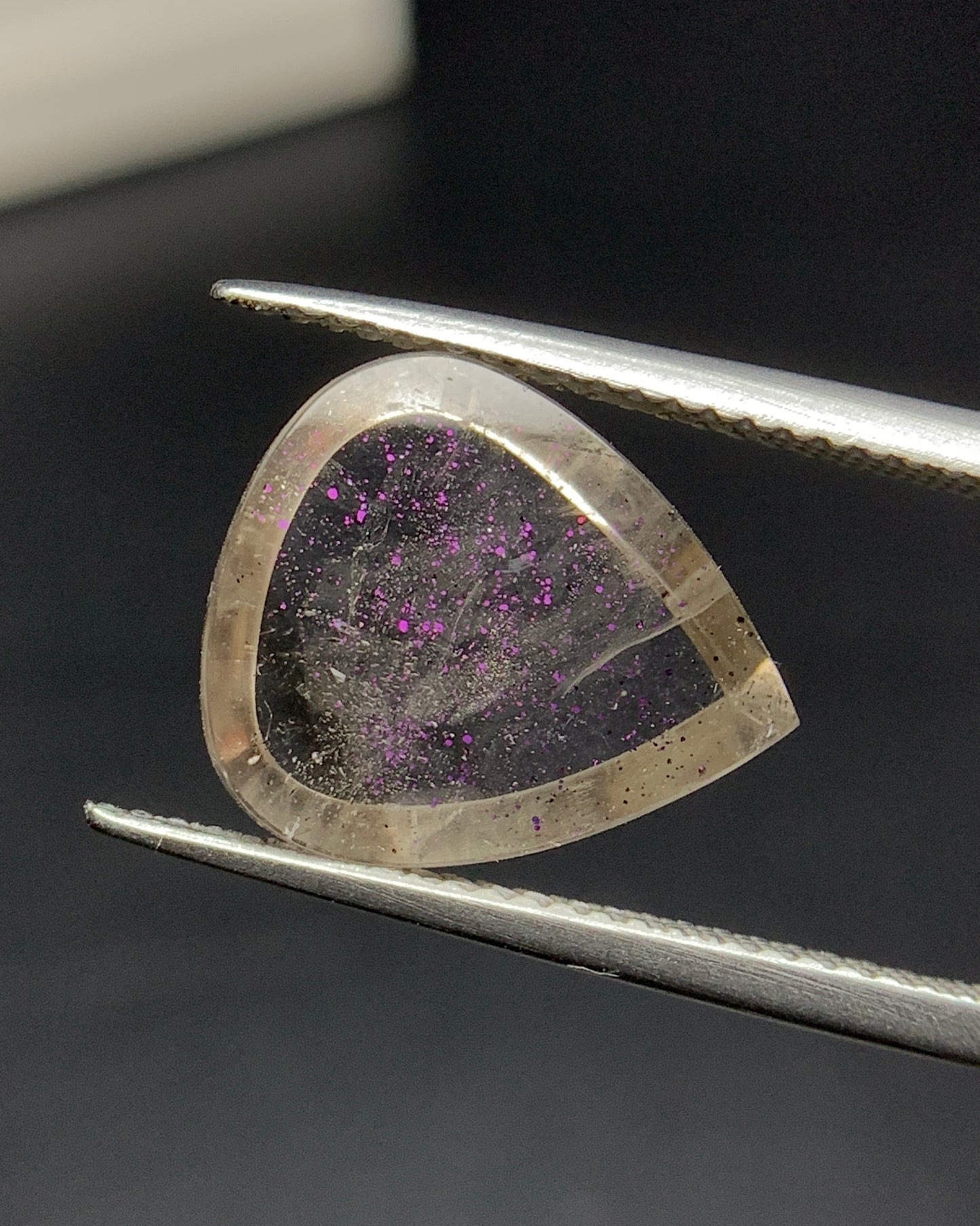 Natural Rare Pink Fire Quartz 4.93 Carat 14x12 MM Heart Shape Covellite Quartz Gemstone from Brazil