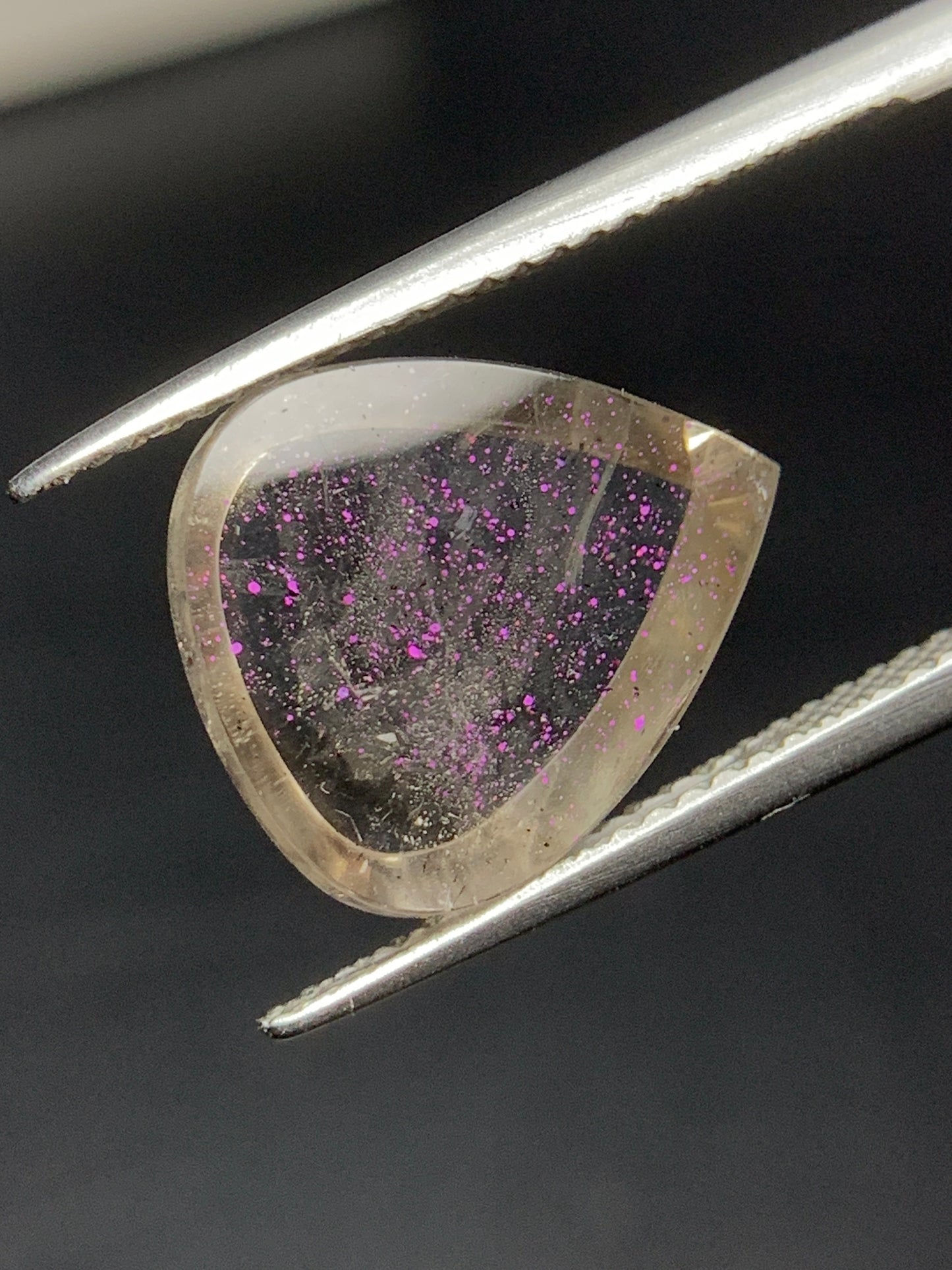 Natural Rare Pink Fire Quartz 4.93 Carat 14x12 MM Heart Shape Covellite Quartz Gemstone from Brazil