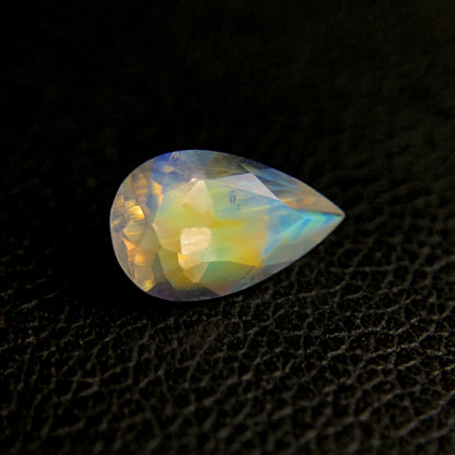 Natural Multi-Fire Rainbow Moonstone 0.73 Carat 8.4x4.9 MM Pear Shape Faceted Gemstone