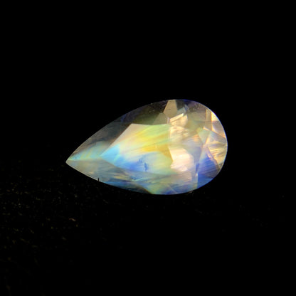 Natural Multi-Fire Rainbow Moonstone 0.73 Carat 8.4x4.9 MM Pear Shape Faceted Gemstone