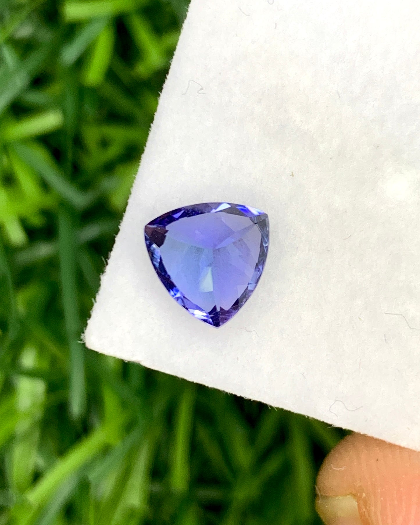 Natural Bi Color Tanzanite 0.92 Carat 6.3x6.3 MM Trillion Shape Faceted Gemstone