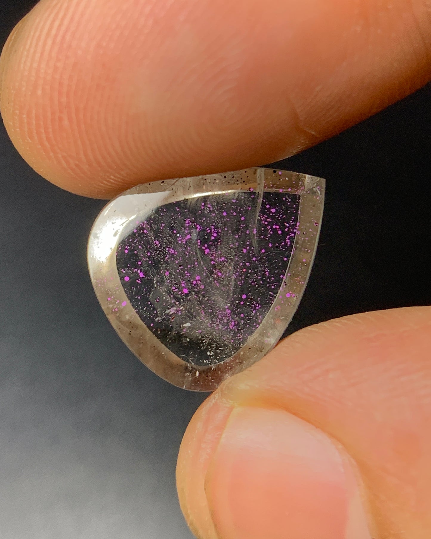Natural Rare Pink Fire Quartz 4.93 Carat 14x12 MM Heart Shape Covellite Quartz Gemstone from Brazil