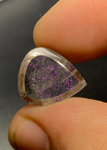 Natural Rare Pink Fire Quartz 4.93 Carat 14x12 MM Heart Shape Covellite Quartz Gemstone from Brazil
