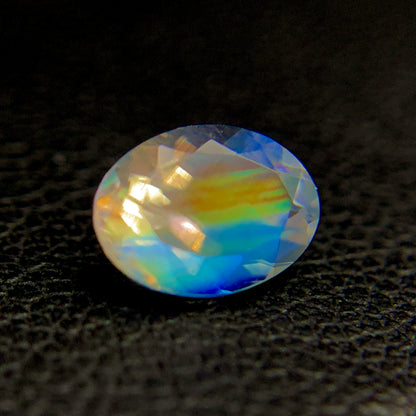 Natural Rainbow Moonstone 0.73 Carat 6.9x5.1 MM Oval Shape Faceted Gemstone