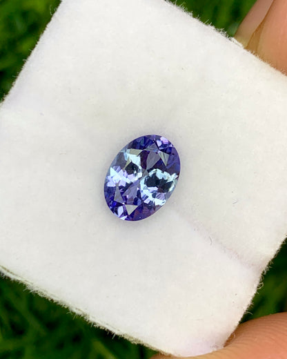 Natural Bi Color Tanzanite 0.96 Carat 7.5x5.5 MM Oval Shape Faceted Gemstone