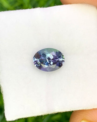 Natural Bi Color Tanzanite 1.10 Carat 7.6x5.7 MM Oval Shape Faceted Gemstone