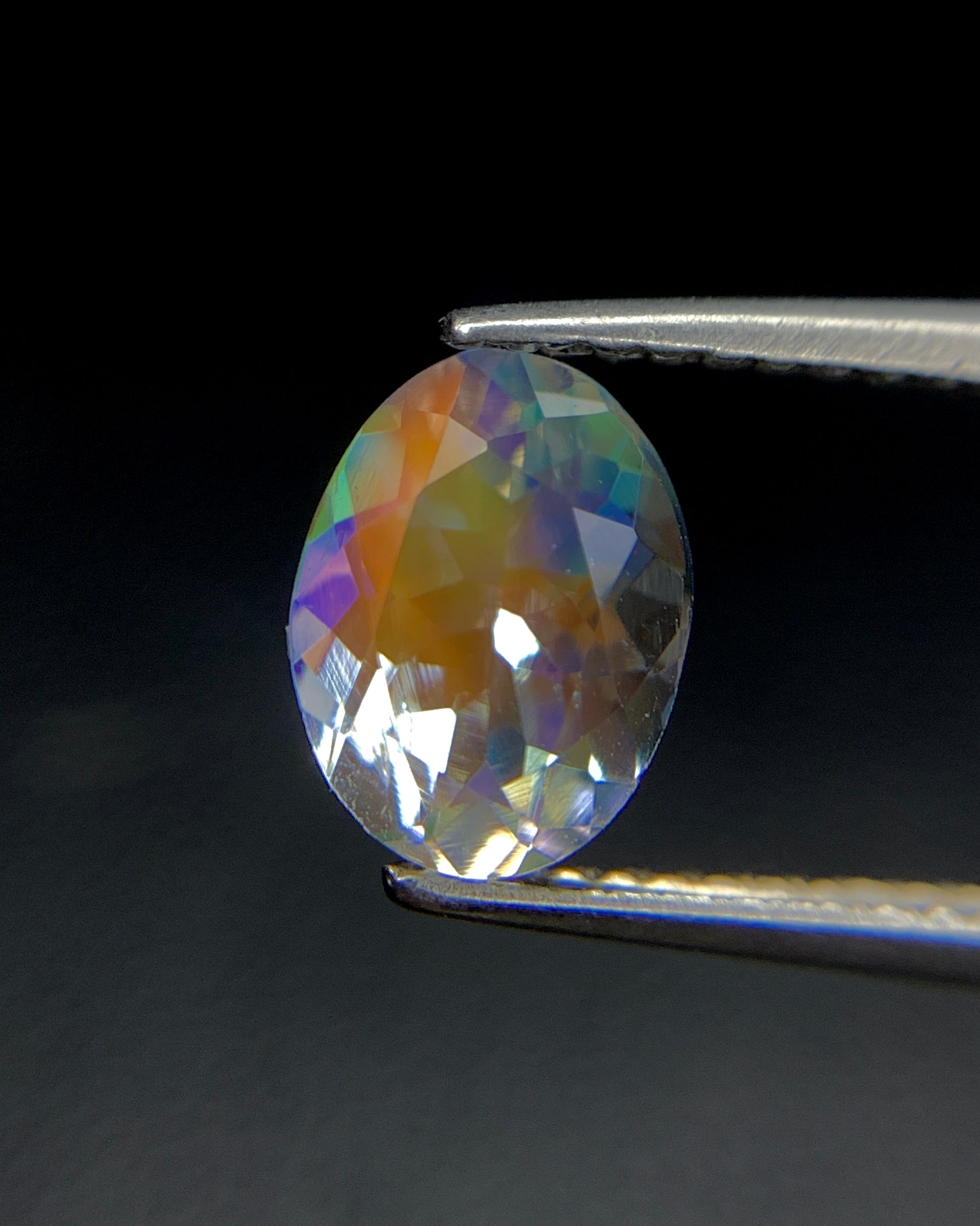 Natural Multi Fire Rainbow Moonstone 1.00 Carat 7.8x5.9 MM Oval Shape Faceted Gemstone from Madagascar 