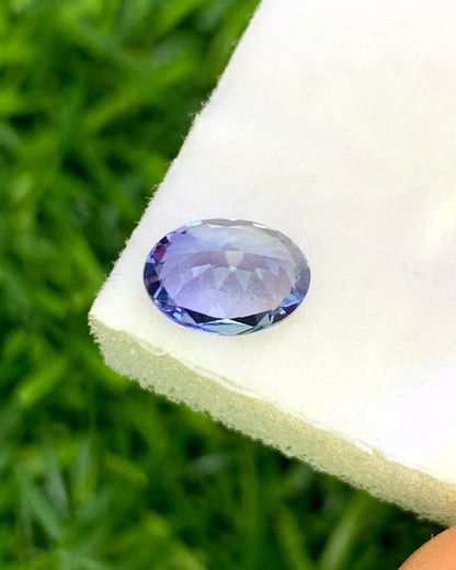 Natural Bi Color Tanzanite 1.10 Carat 7.6x5.7 MM Oval Shape Faceted Gemstone