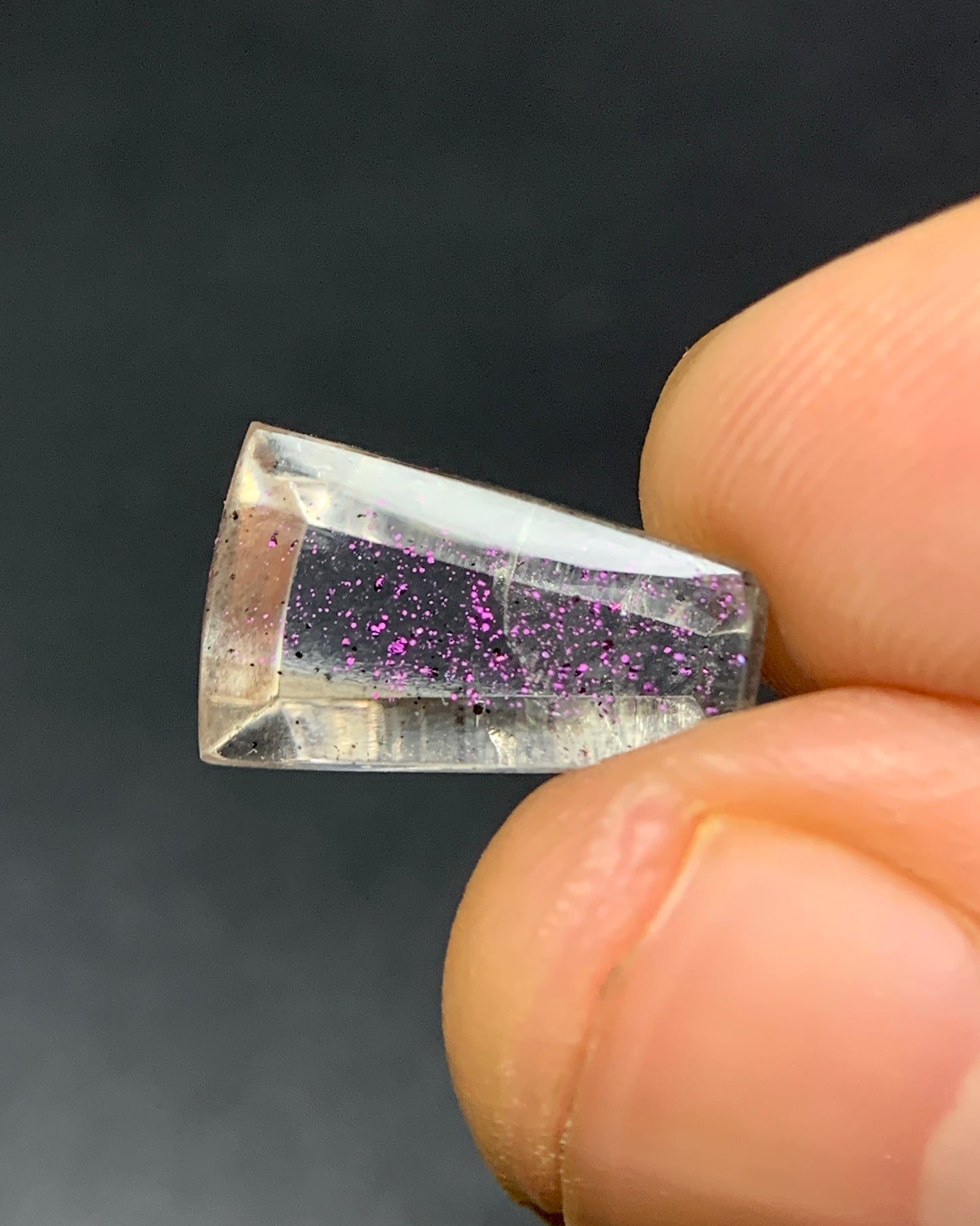 Natural Rare Pink Fire Quartz 3.78 Carat 13.2x8.2 MM Freeform Shape Covellite Quartz Gemstone from Brazil 