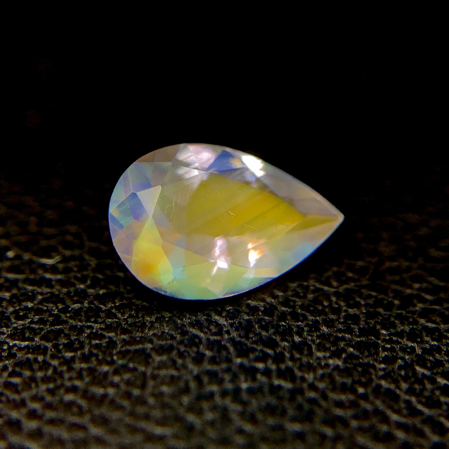 Natural Multi-Fire Rainbow Moonstone 0.54 Carat 7.7x4.9 MM Pear Shape Faceted Gemstone