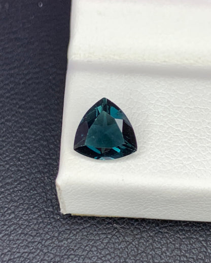 Natural Indicolite Tourmaline 0.65 Carat 6.1x6.1 MM Trillion Shape Faceted Gemstone