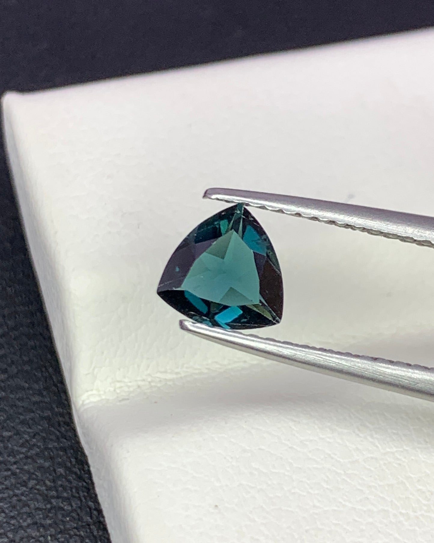 Natural Indicolite Tourmaline 0.65 Carat 6.1x6.1 MM Trillion Shape Faceted Gemstone