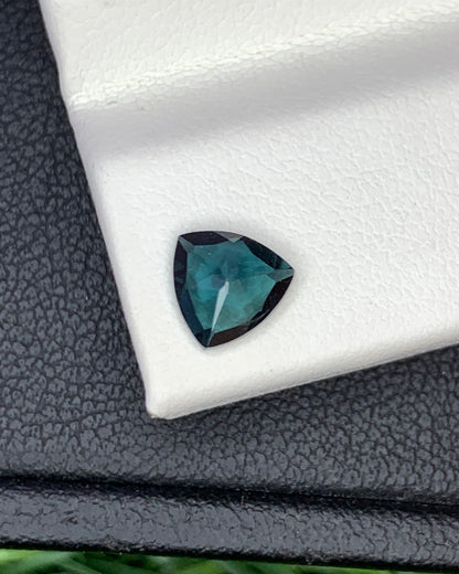 Natural Indicolite Tourmaline 0.65 Carat 6.1x6.1 MM Trillion Shape Faceted Gemstone