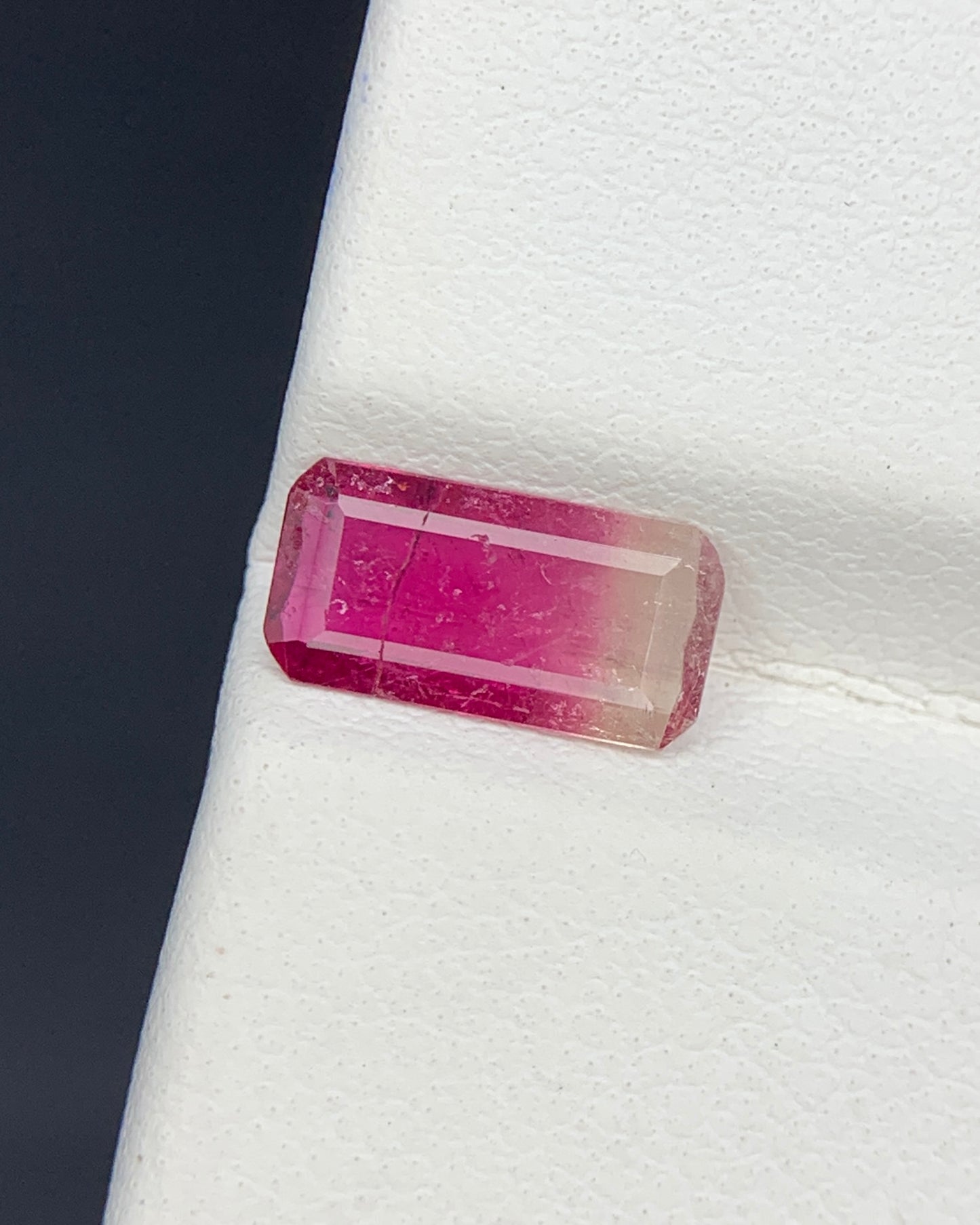 Natural Bi Color Tourmaline 0.84 Carat 9.5x4.8 MM Baguette Shape Faceted Gemstone 