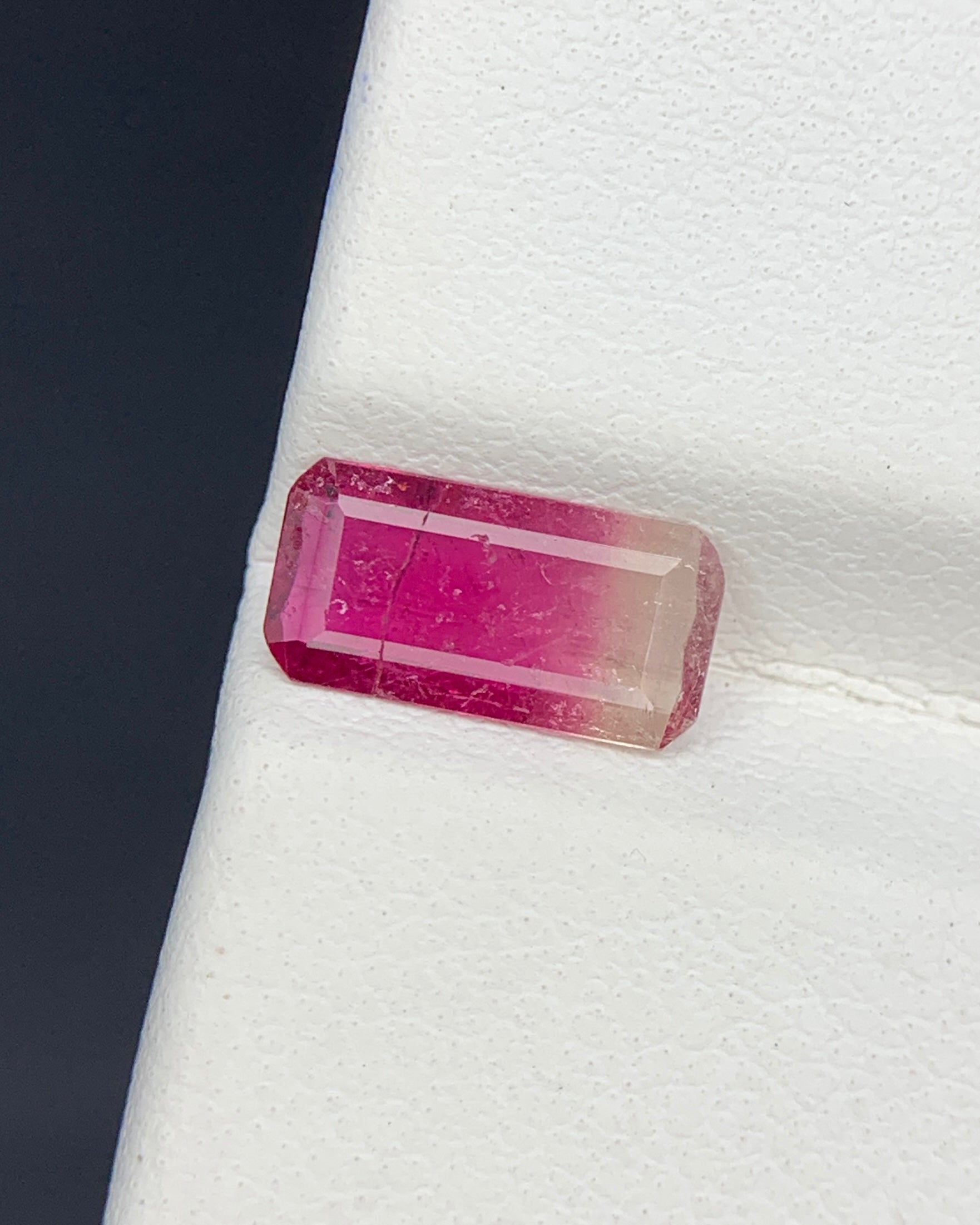 Natural Bi Color Tourmaline 0.84 Carat 9.5x4.8 MM Baguette Shape Faceted Gemstone 