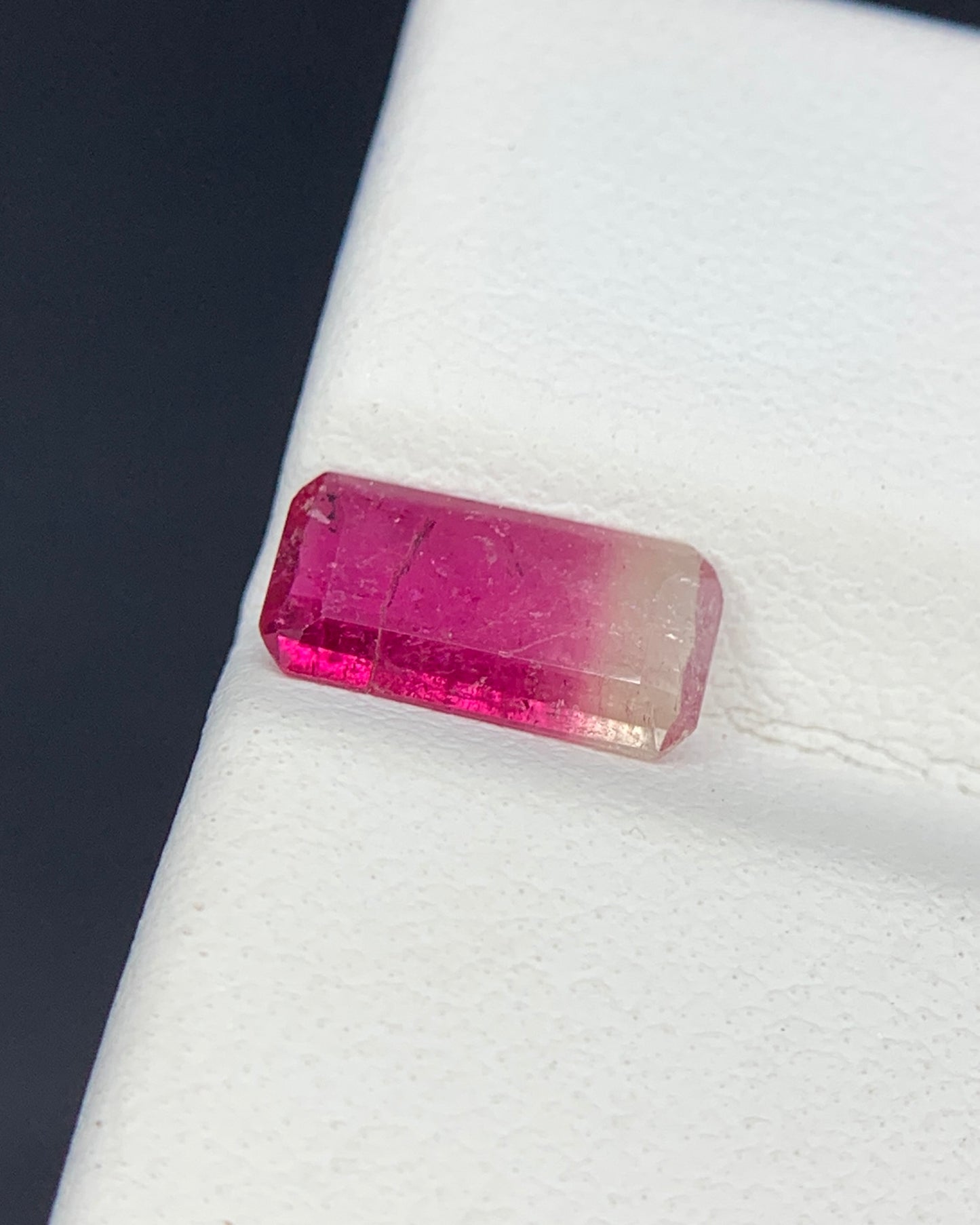 Natural Bi Color Tourmaline 0.84 Carat 9.5x4.8 MM Baguette Shape Faceted Gemstone 