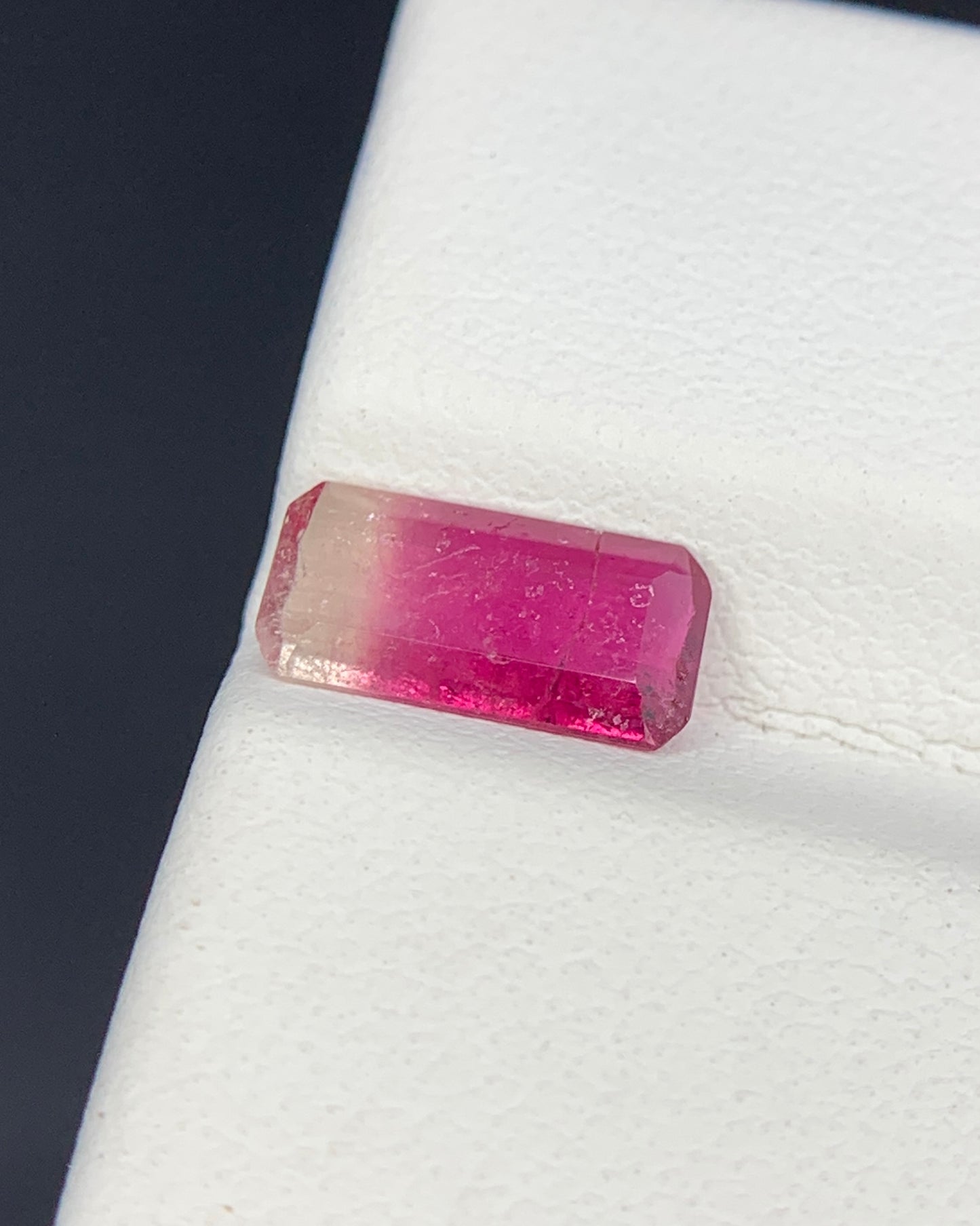 Natural Bi Color Tourmaline 0.84 Carat 9.5x4.8 MM Baguette Shape Faceted Gemstone 