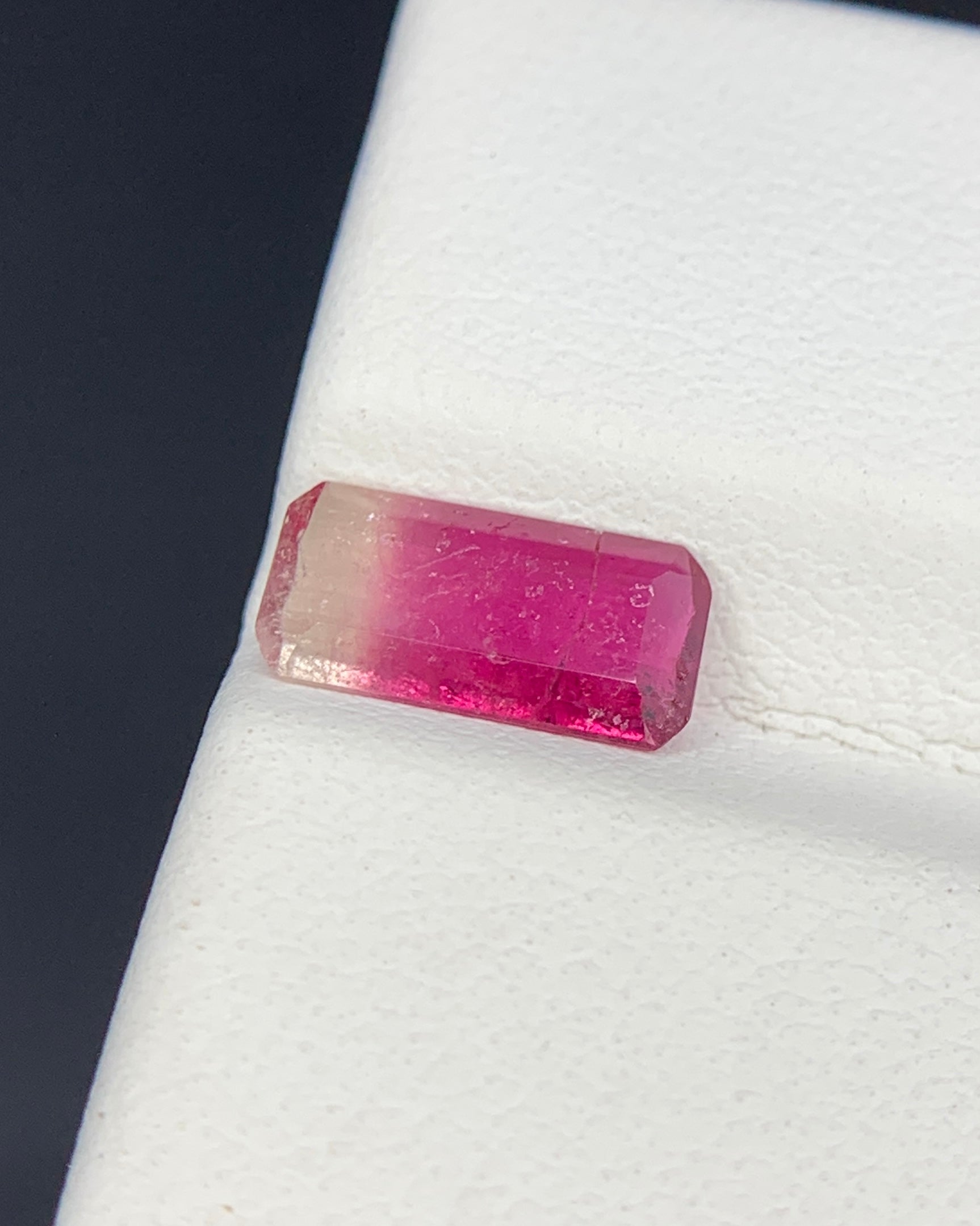 Natural Bi Color Tourmaline 0.84 Carat 9.5x4.8 MM Baguette Shape Faceted Gemstone 