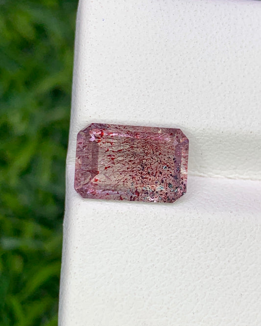 Natural Super Seven 2.12 Carat 10.3x6.9 MM Octagon Shape Faceted Gemstone with 7 Crystals Healing Stone Seven Chakra Melody Stone