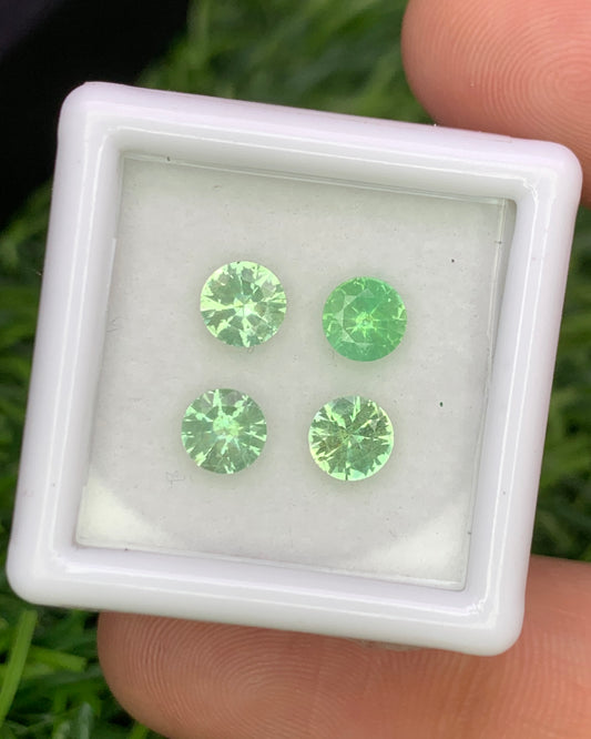 Natural Rare Kornerupine Lot 1.82 Carat 5x5 MM Round Shape Faceted Gemstone 4 Piece Lot 