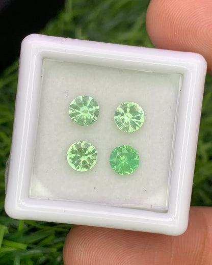 Natural Rare Kornerupine Lot 1.82 Carat 5x5 MM Round Shape Faceted Gemstone 4 Piece Lot 