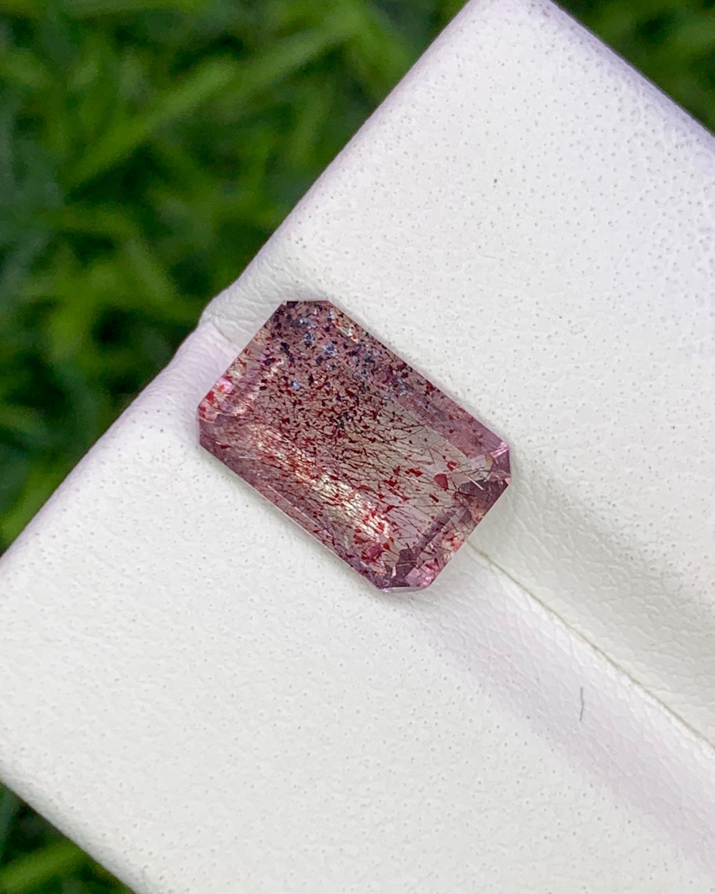 Natural Super Seven 2.12 Carat 10.3x6.9 MM Octagon Shape Faceted Gemstone with 7 Crystals Healing Stone Seven Chakra Melody Stone