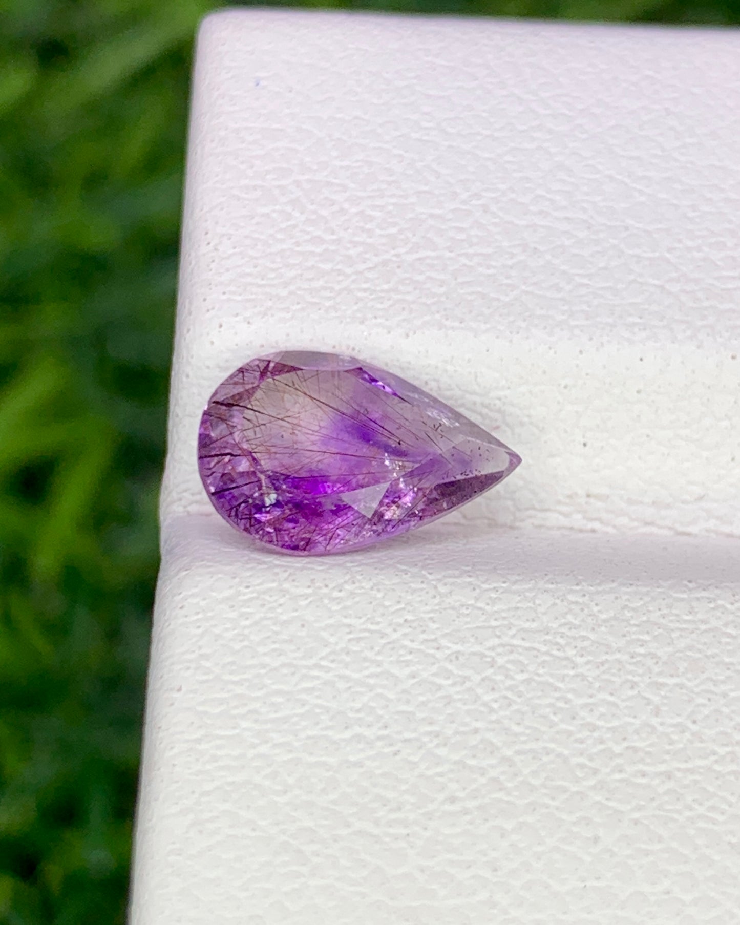 Natural Super Seven 1.29 Carat 9.3x6.6 MM Pear Shape Faceted Gemstone with 7 Crystals Healing Stone Seven Chakra Melody Stone