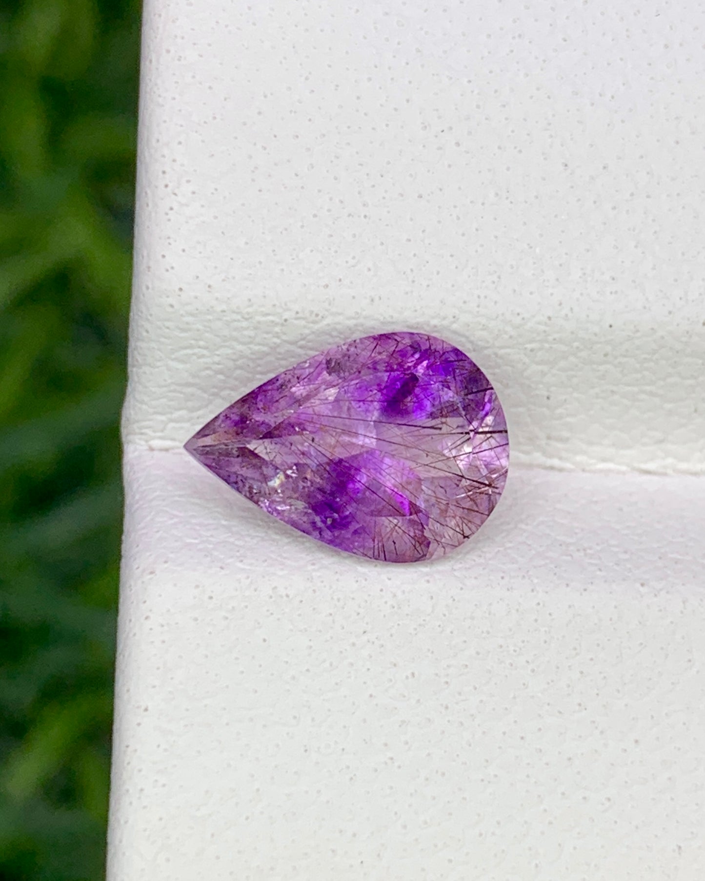 Natural Super Seven 1.29 Carat 9.3x6.6 MM Pear Shape Faceted Gemstone with 7 Crystals Healing Stone Seven Chakra Melody Stone