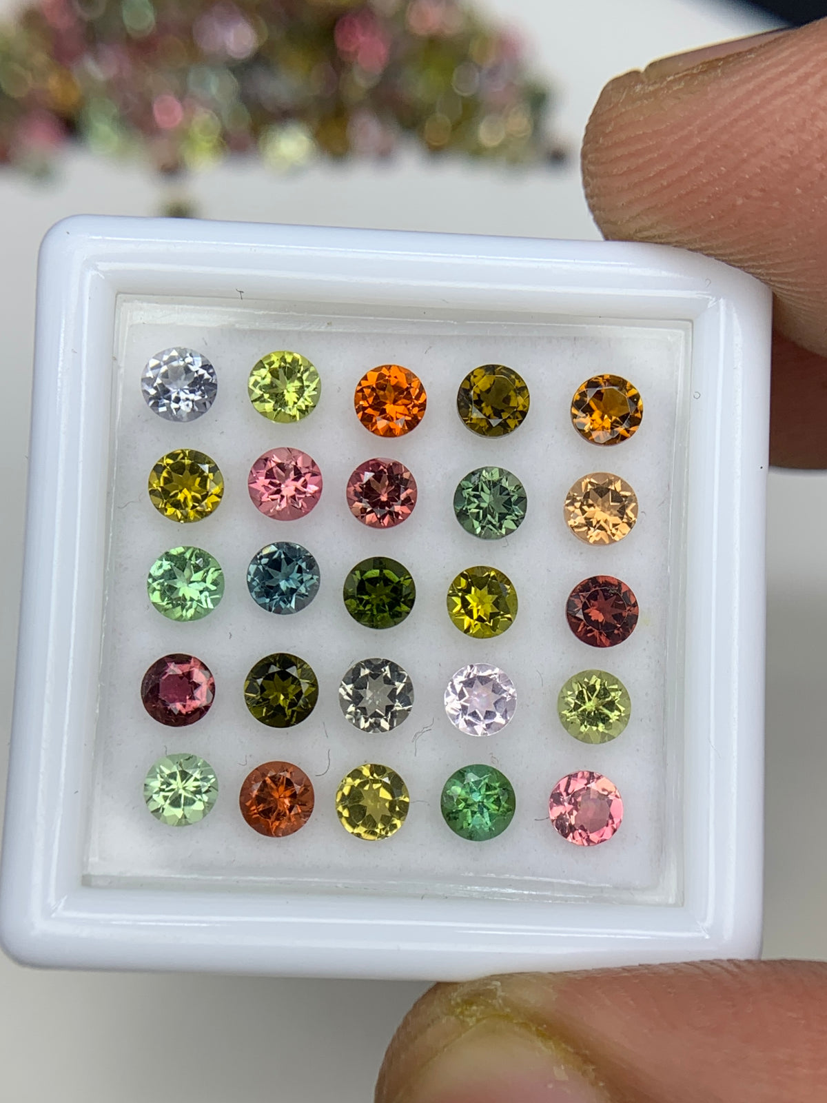 Natural Multi Color Tourmaline Lot 1.5 to 4.00 MM Round Shape Faceted Gemstone Lot